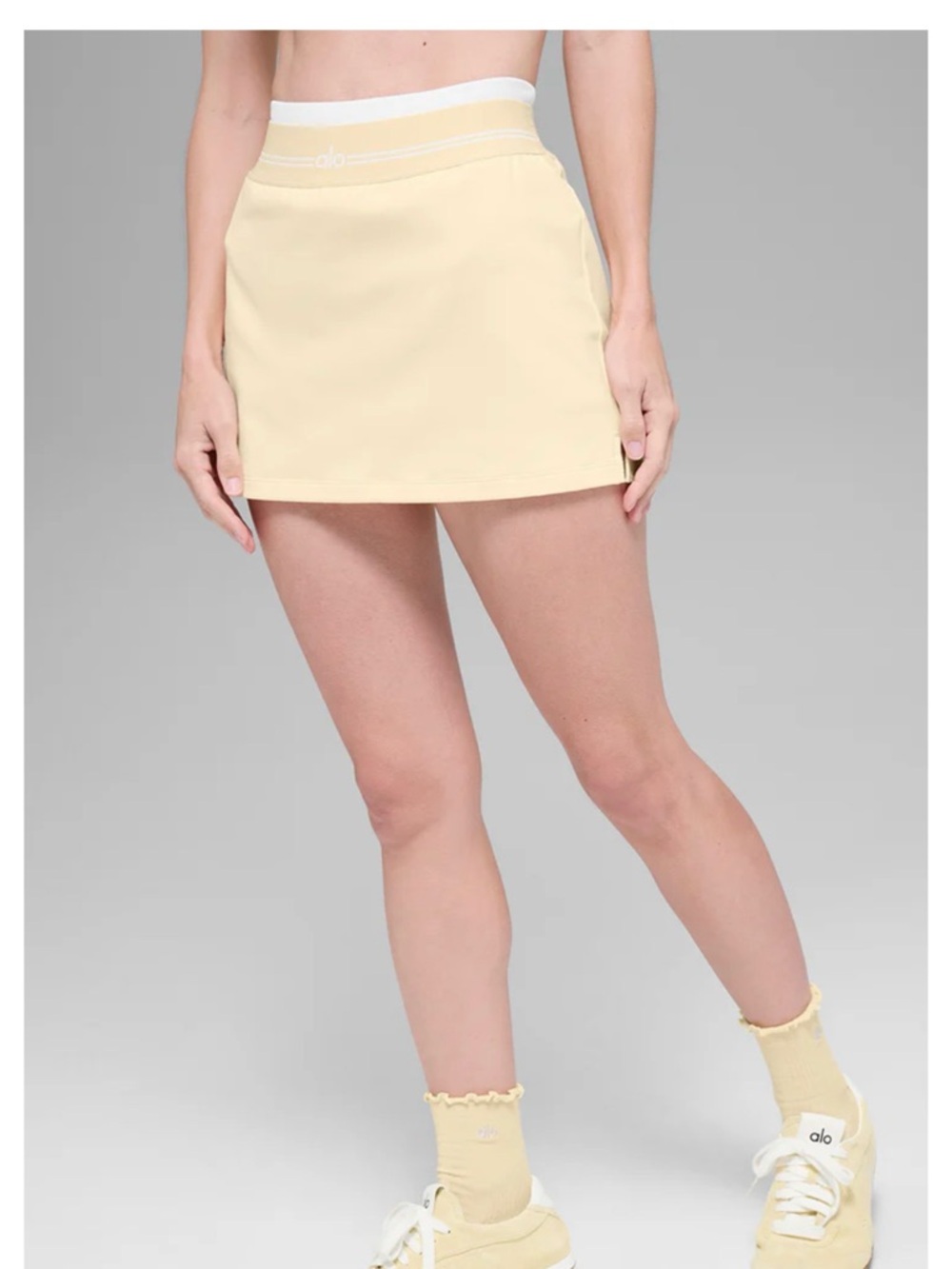 ALO Yoga Pale Yellow Active Skort